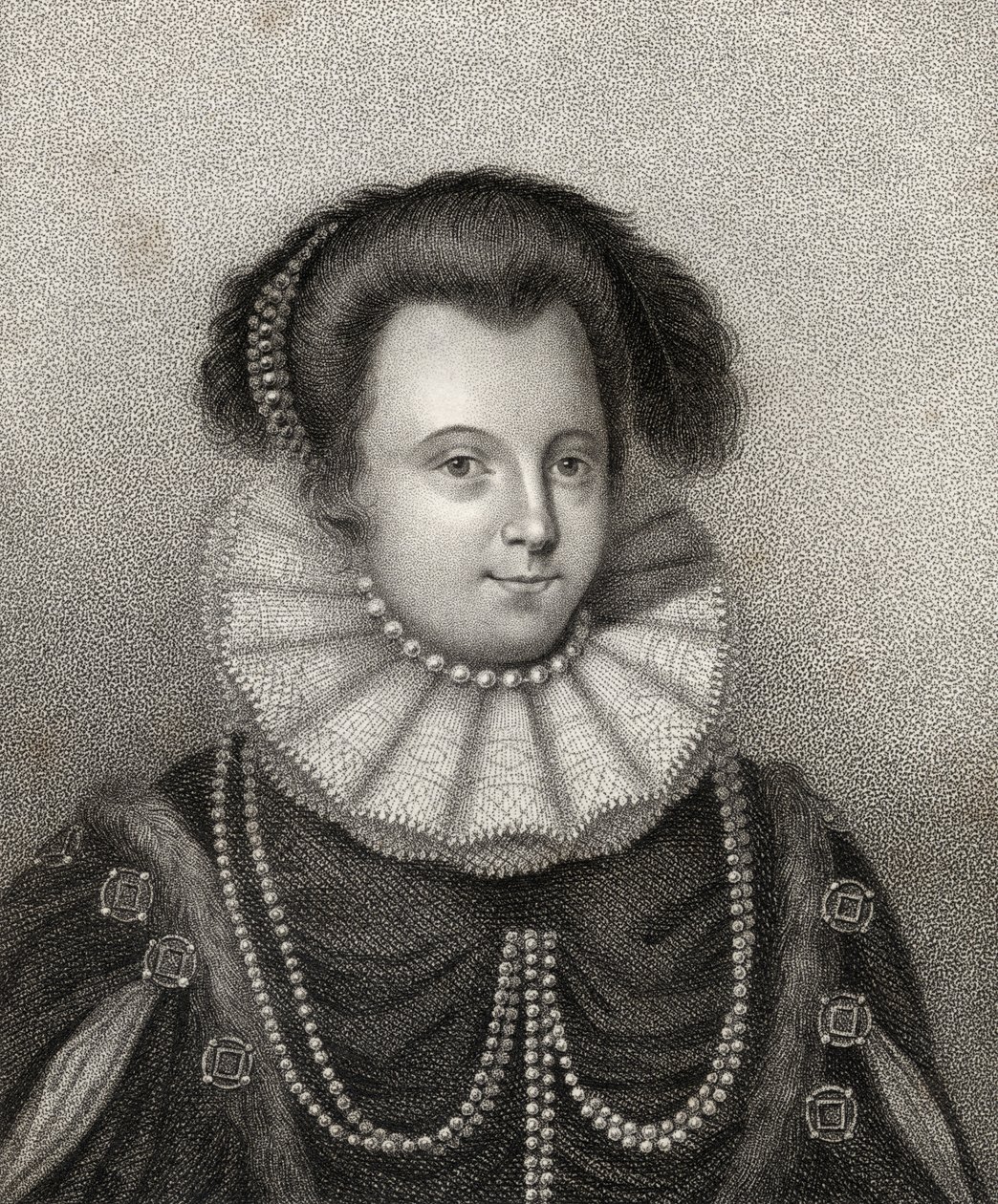 Lady Margaret Russell, Bocquet metszete, illusztráció az 1806-ban kiadott "Királyi és nemes szerzők katalógusa, II. kötet" című kötetből. alkotó: English School