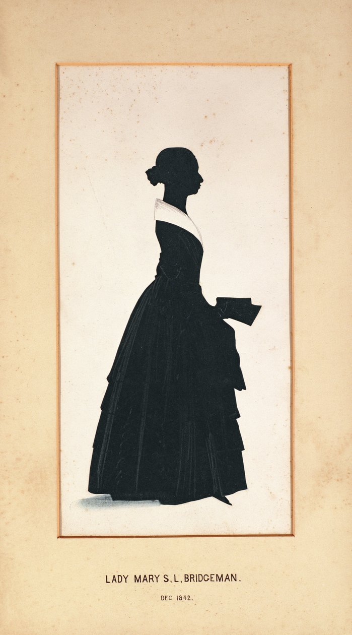 Lady Mary Bridgeman, egy ismeretlen művész sziluettje, 1842 (papír) alkotó: English School