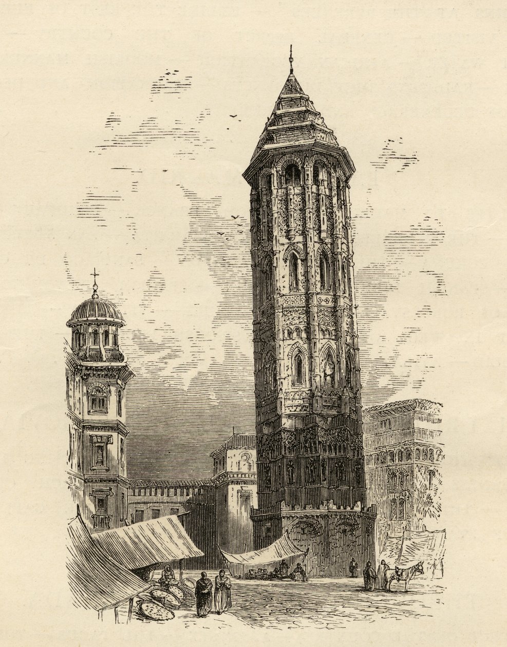 Zaragoszai ferde torony, Samuel Manning tiszteletes "Spanish Pictures" illusztrációja alkotó: English School