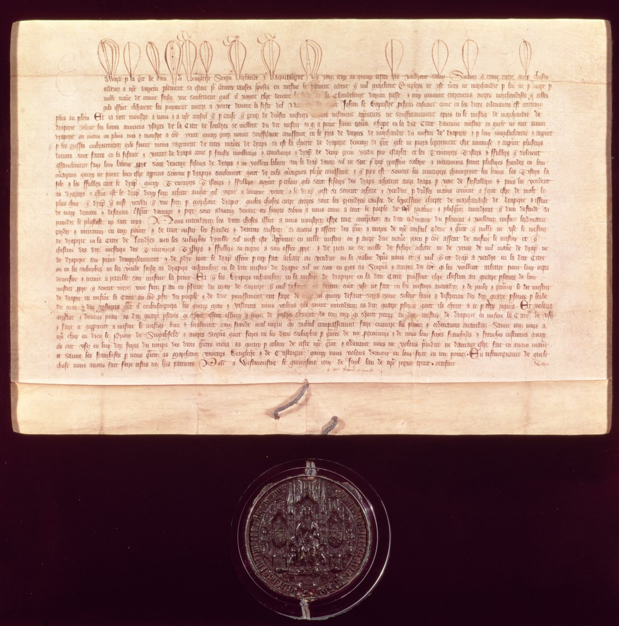 A Worshipful Company of Drapers részére adott szabadalmi levelek, 1438-9 alkotó: English School