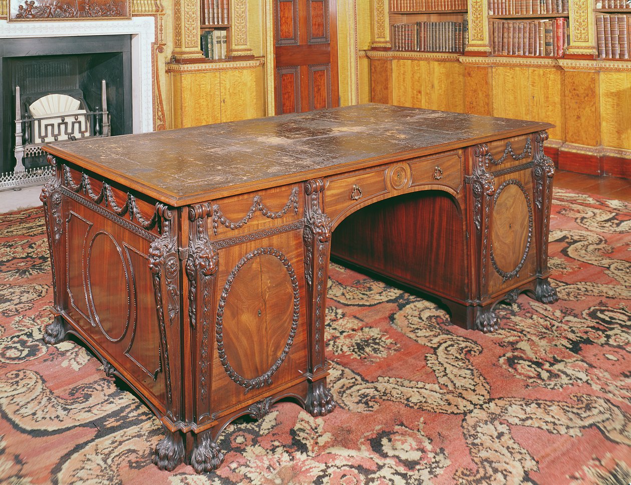 A könyvtári asztalt Thomas Chippendale szállította, 1767 alkotó: English School
