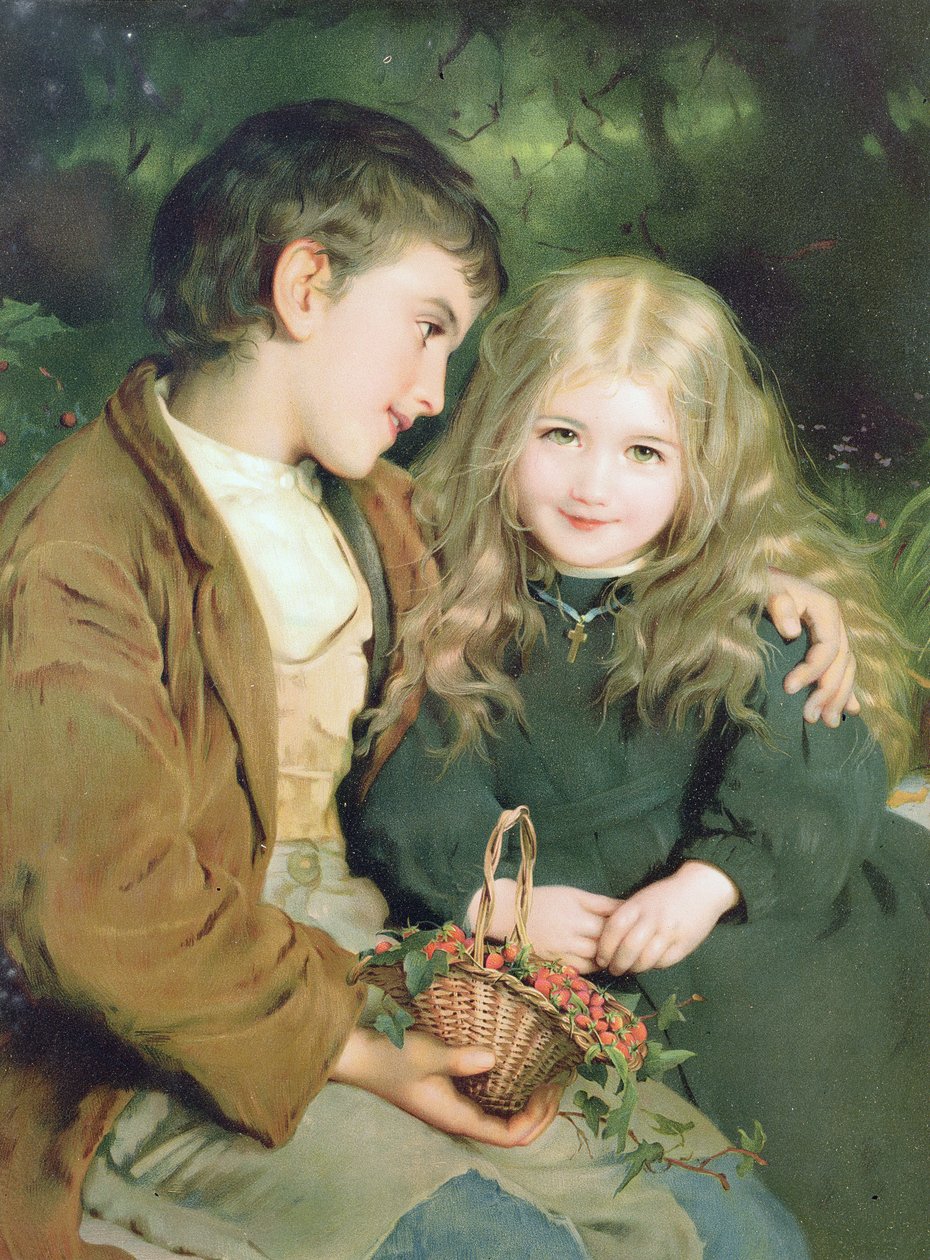 Little Sweethearts, egy Pears Annualból, 1880 körül alkotó: English School