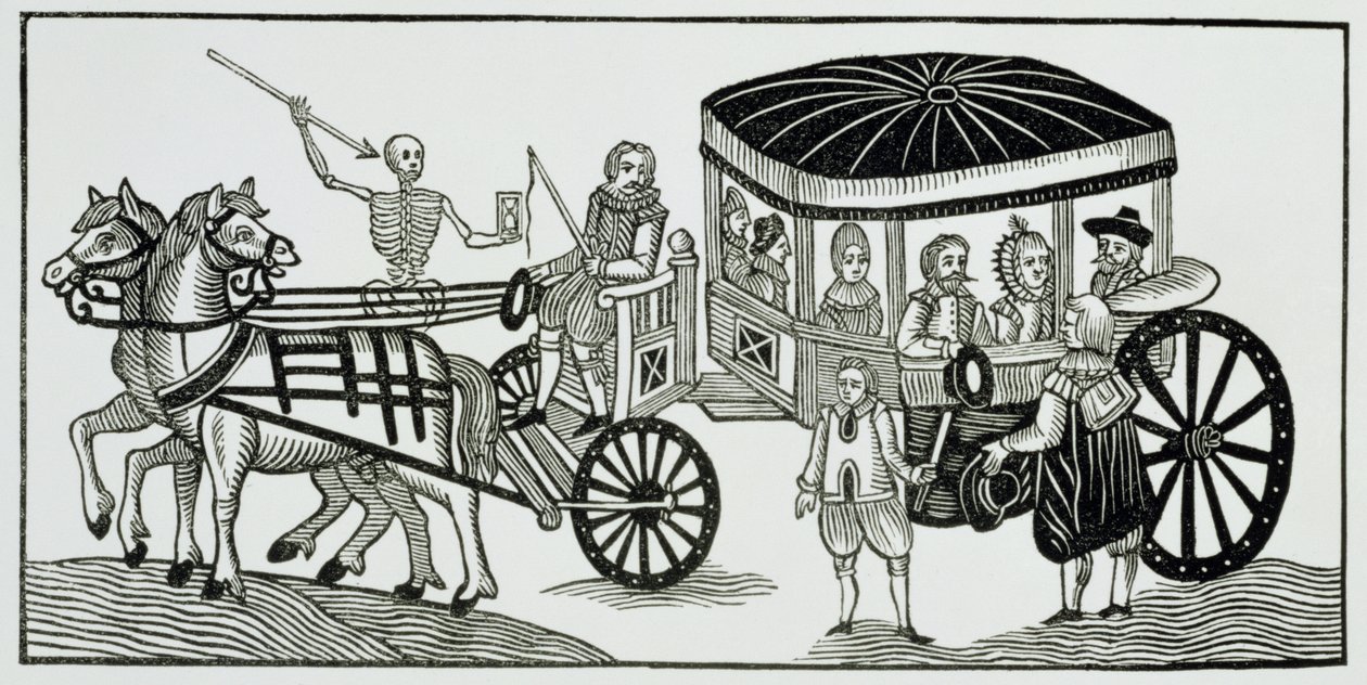 Londoniak, akik az országba menekülnek, hogy elkerüljék a pestist, 1630 (lásd még: 267599) alkotó: English School