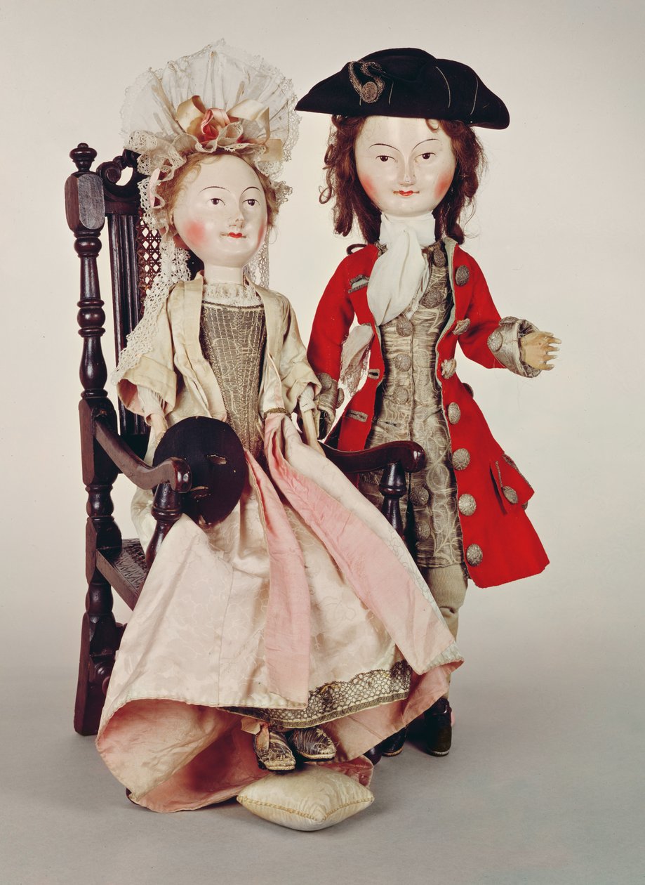 Lord és Lady Clapham, fából készült babák a Vilmos és Mária-korszakban, 17. vége, 1680-as évek (lásd még: 182283) alkotó: English School
