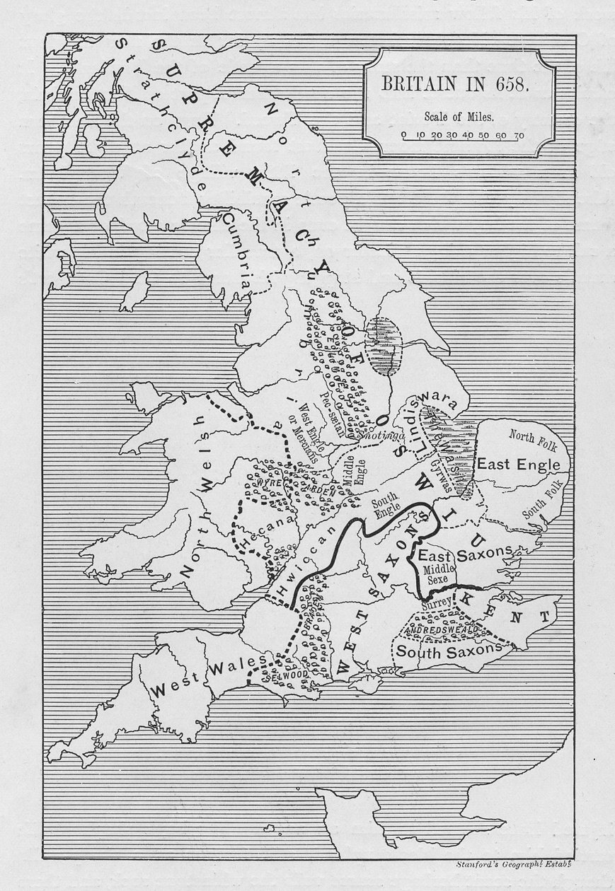 Nagy-Britannia térképe 658-ban, a Stanford