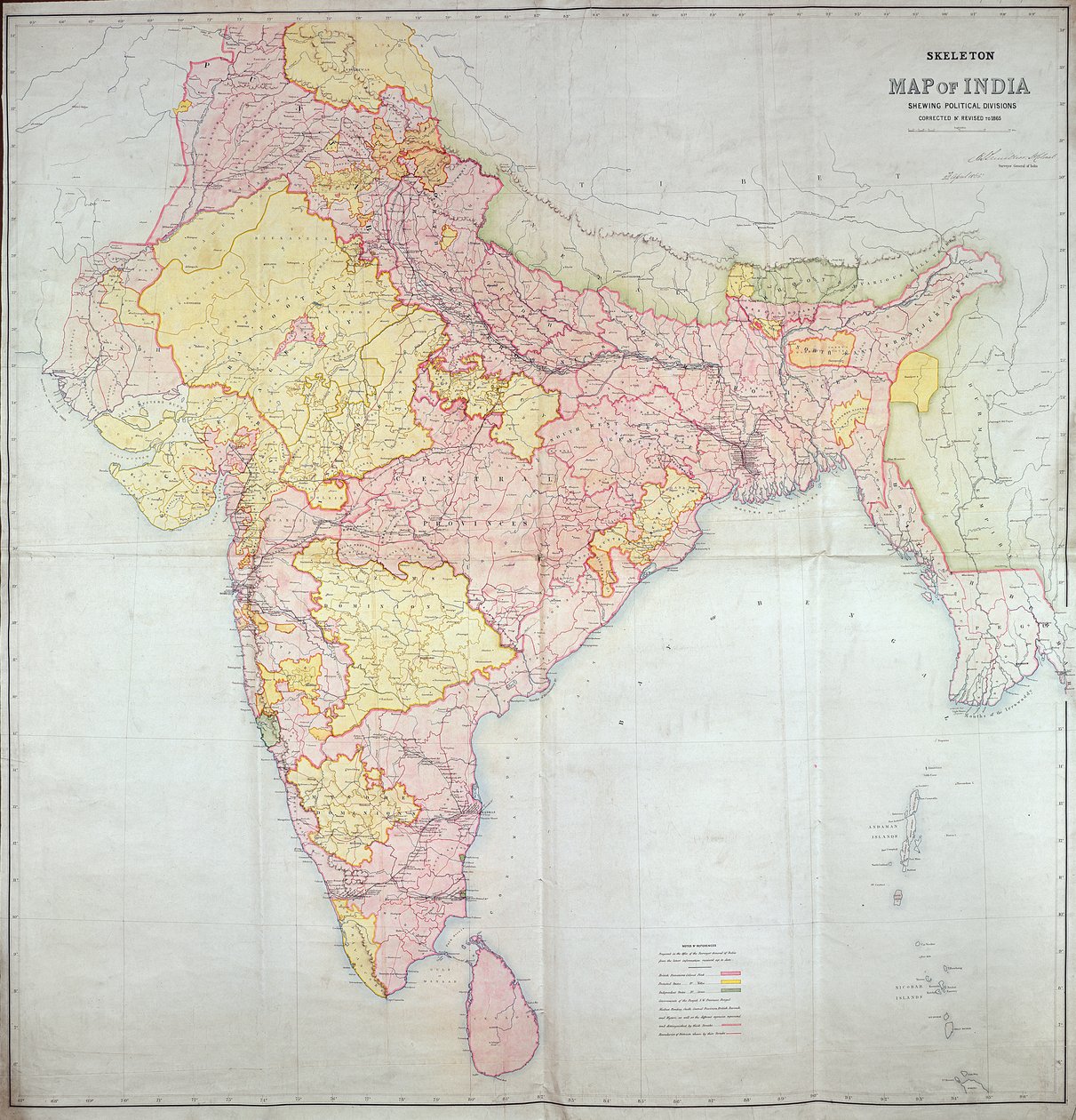 India térképe, 1865 alkotó: English School