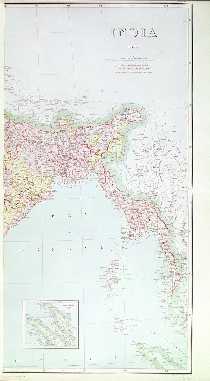 India térképe, 1877 alkotó: English School