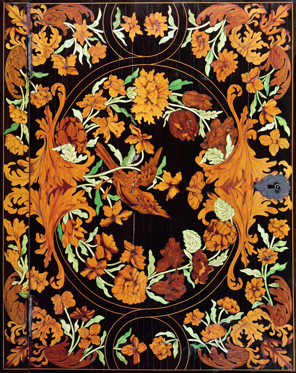 Intarziás doboz, angol, 1670 körül (részlet) alkotó: English School