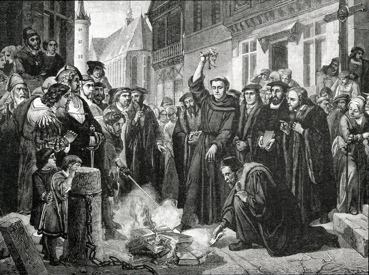 Luther Márton (1483-1546) Nyilvánosan elégette a pápa bulláját 1521-ben alkotó: English School