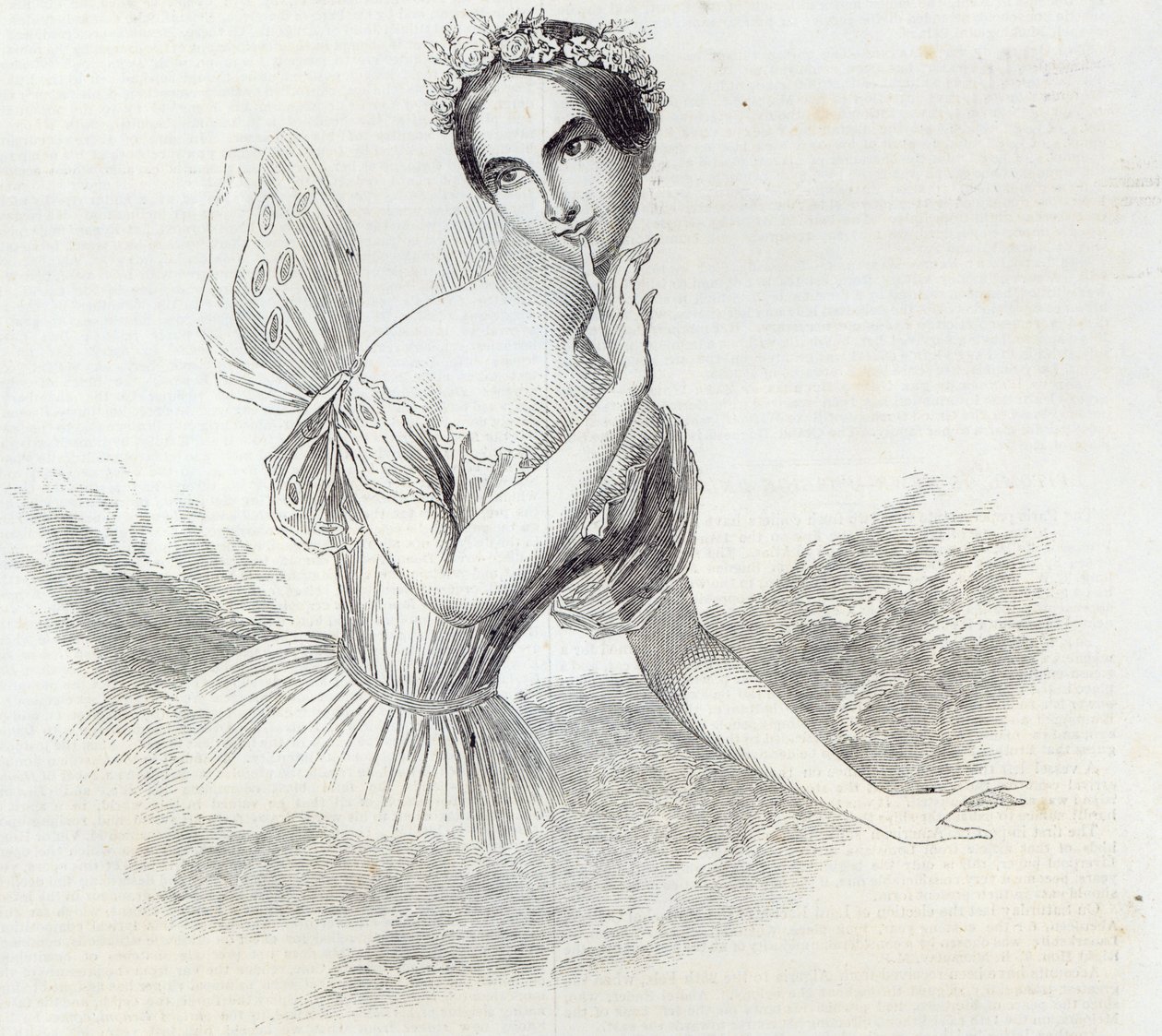 Mdlle Lucile Grahn, a The Illustrated London Newsból, 1845. március 8. alkotó: English School