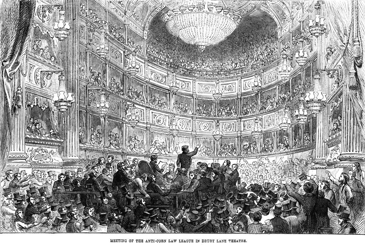 A Kukoricatörvény-ellenes Liga találkozója a Drury Lane Színházban alkotó: English School