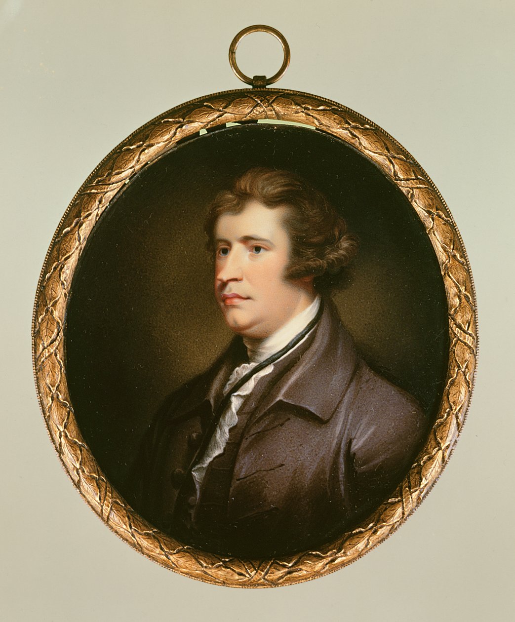 Edmund Burke miniatúrája, 1795 (kartonra nyomtatva) alkotó: English School