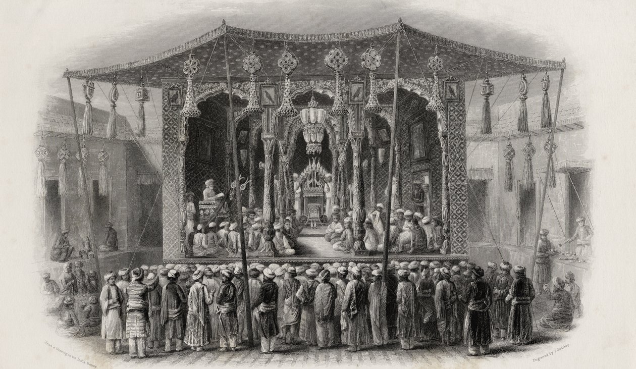 Mohamedan Festival of the Mohurrum, metszett J. Godfrey alkotó: English School