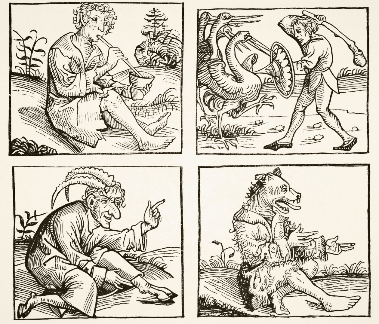 Az özönvízből született szörnyek, az 1493-as „Nürnbergi krónika” fametszete nyomán, Paul Lacroix „Tudomány és irodalom a középkorban” című művéből, 1878 alkotó: English School