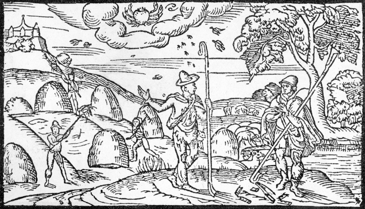 Június hónap Edmund Spenser (1552-99) „The Shepheardes-naptárából”, az 1579-ben kiadott eredeti fakszimile alkotó: English School