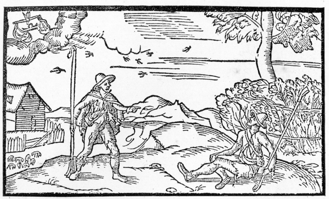 Szeptember hónap, Esmond Spenser (1552-99) „The Shepheardes Calender” című művéből, az 1579-ben megjelent eredeti fakszimile alkotó: English School