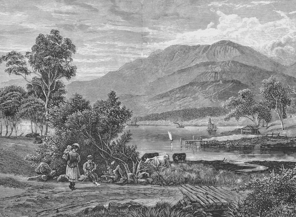 Mount Wellington, Tasmania, Ausztrália, az "Australian Pictures" pub-ból. a The Religious Tract Society, 1886 alkotó: English School