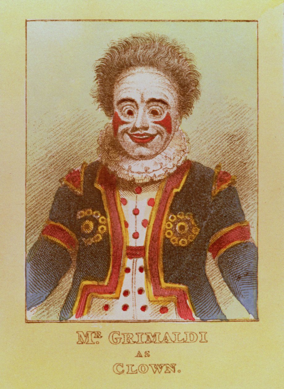 Mr Grimaldi bohócként alkotó: English School