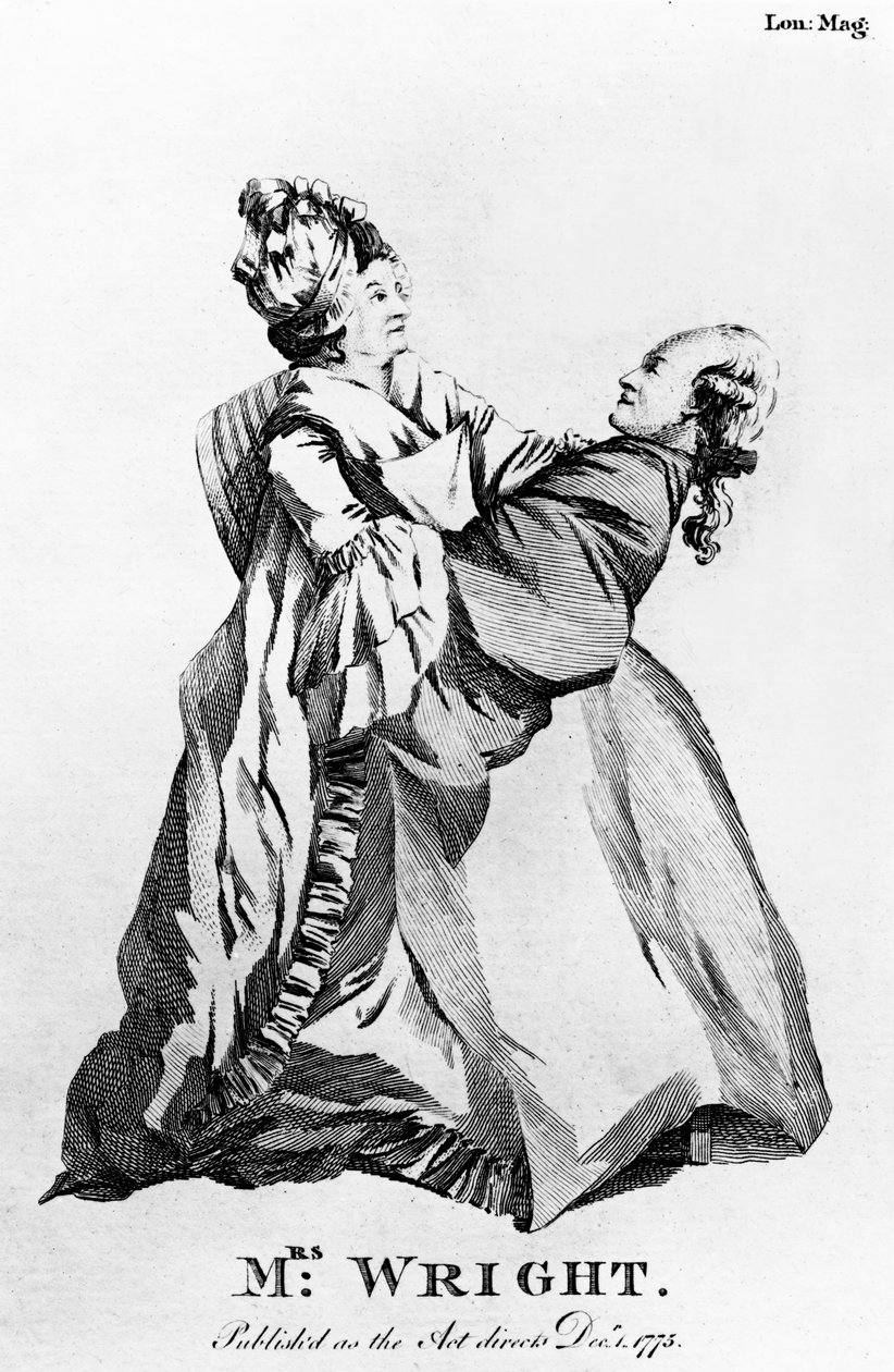 Mrs. Wright, megjelent a „London Magazine”-ban, 1775 alkotó: English School
