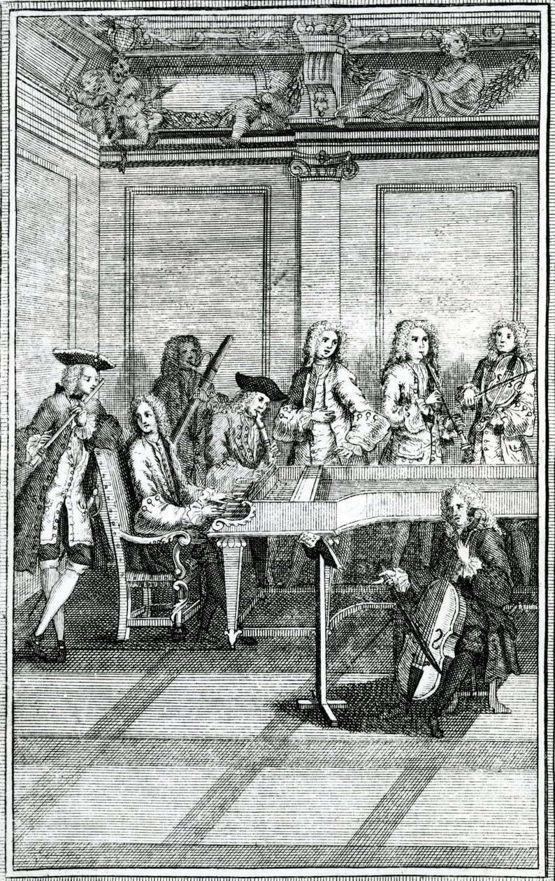 Zenészek, a "Modern Zene Mester"-ből, 1731 alkotó: English School