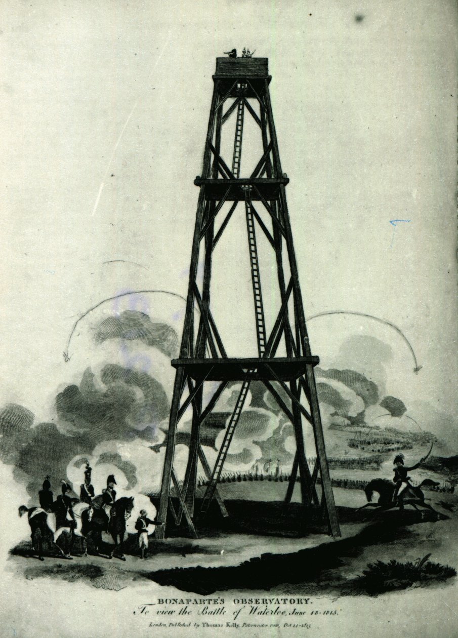 Napóleon a csillagvizsgálójában, amint császári gárdájának támadását figyeli, Waterloo, 1815. június 18. alkotó: English School
