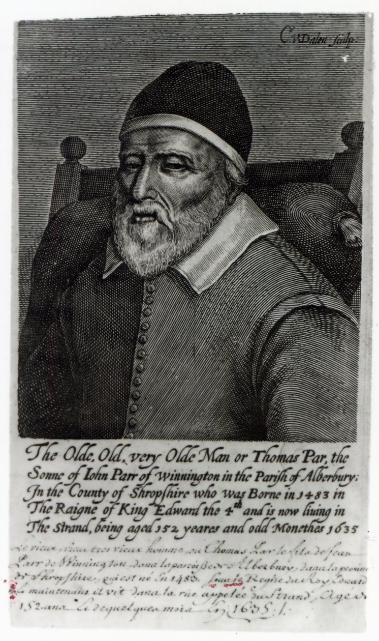 Az öreg Tom Parr, 1635 alkotó: English School