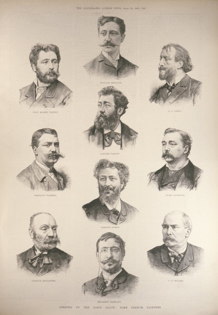 A Párizsi Szalon megnyitója: Néhány francia festő, a „The Illustrated London News”-ból, 1887. április 30. alkotó: English School