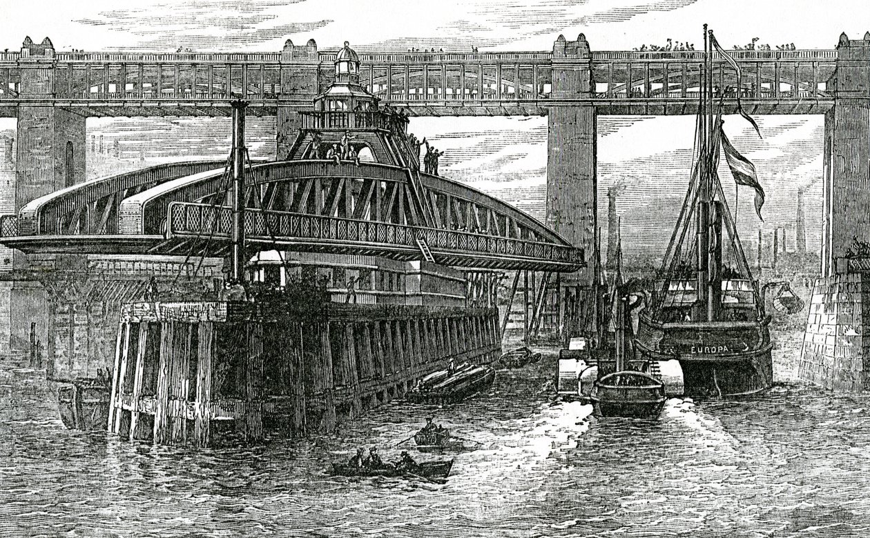 Az új lengőhíd megnyitása Newcastle-upon-Tyne-ben, 1876 alkotó: English School