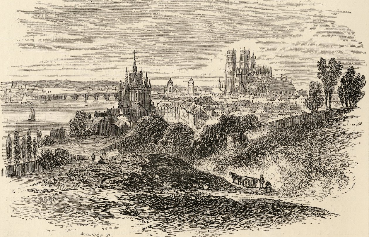 Orleans, Franciaország, illusztráció a „Spanish Pictures”-ből, Samuel Manning tiszteletes alkotó: English School