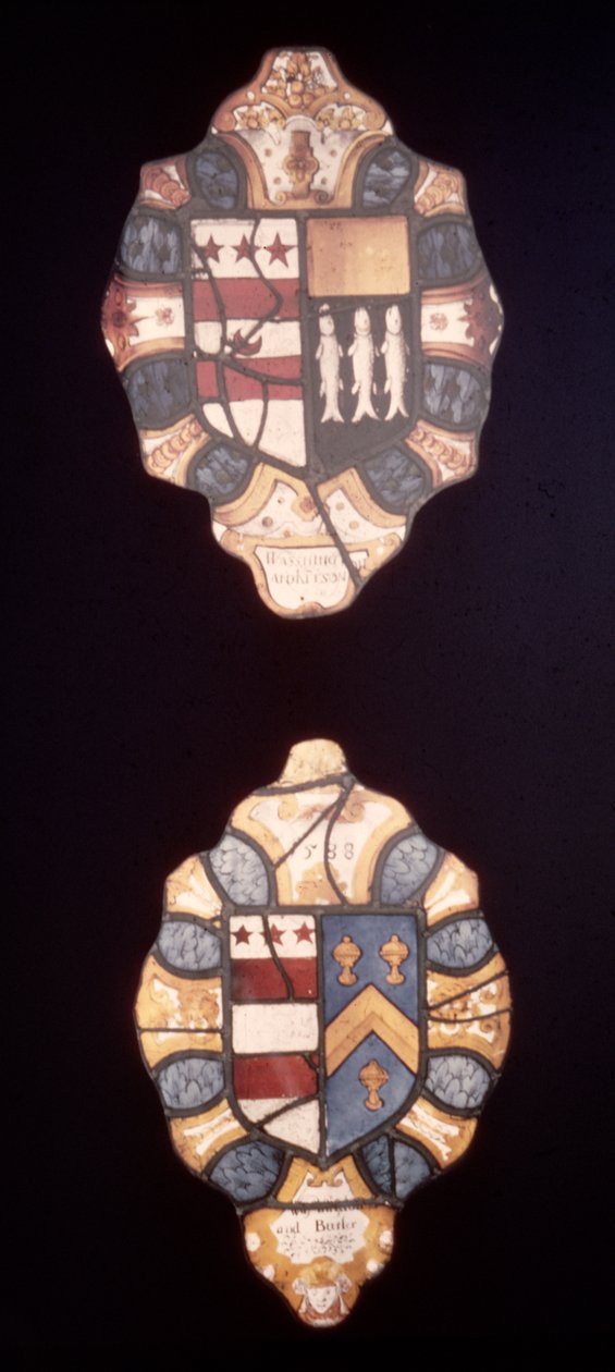 Panelek Washington és Kitson Arms, Washington és Butler Arms a Sulgrave Manorból, 1588 alkotó: English School