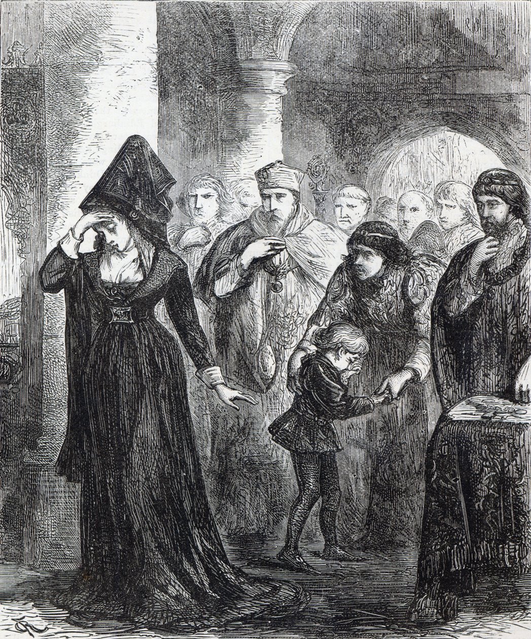 Elizabeth Wydville királynő és fia, York hercege elválása alkotó: English School