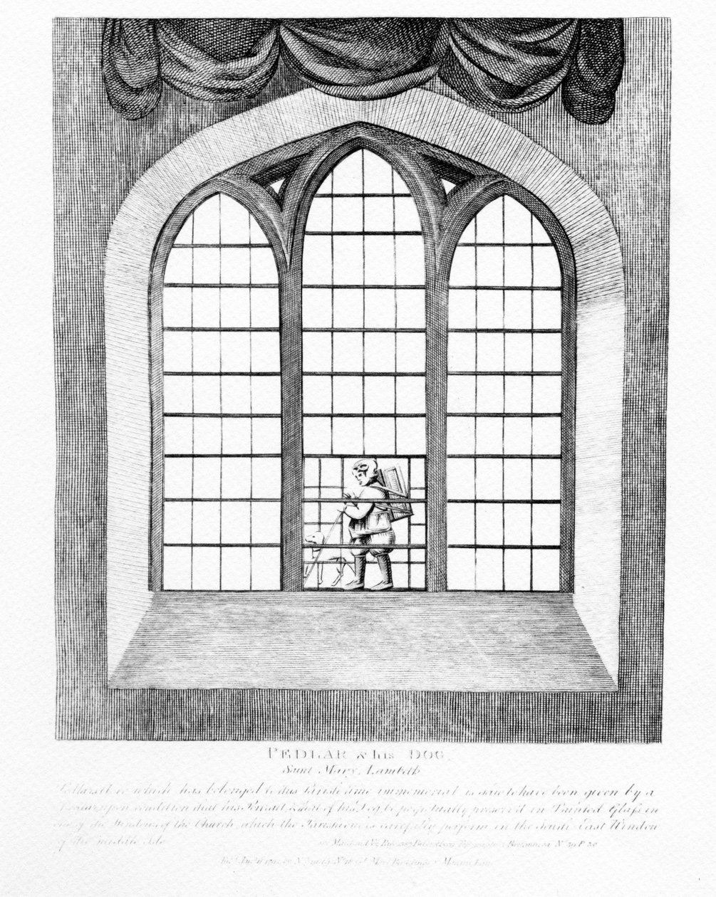 Pedlar és kutyája, Saint Mary Lambeth, 1791 alkotó: English School