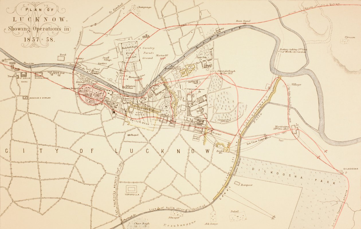 Lucknow terve, 1883 alkotó: English School