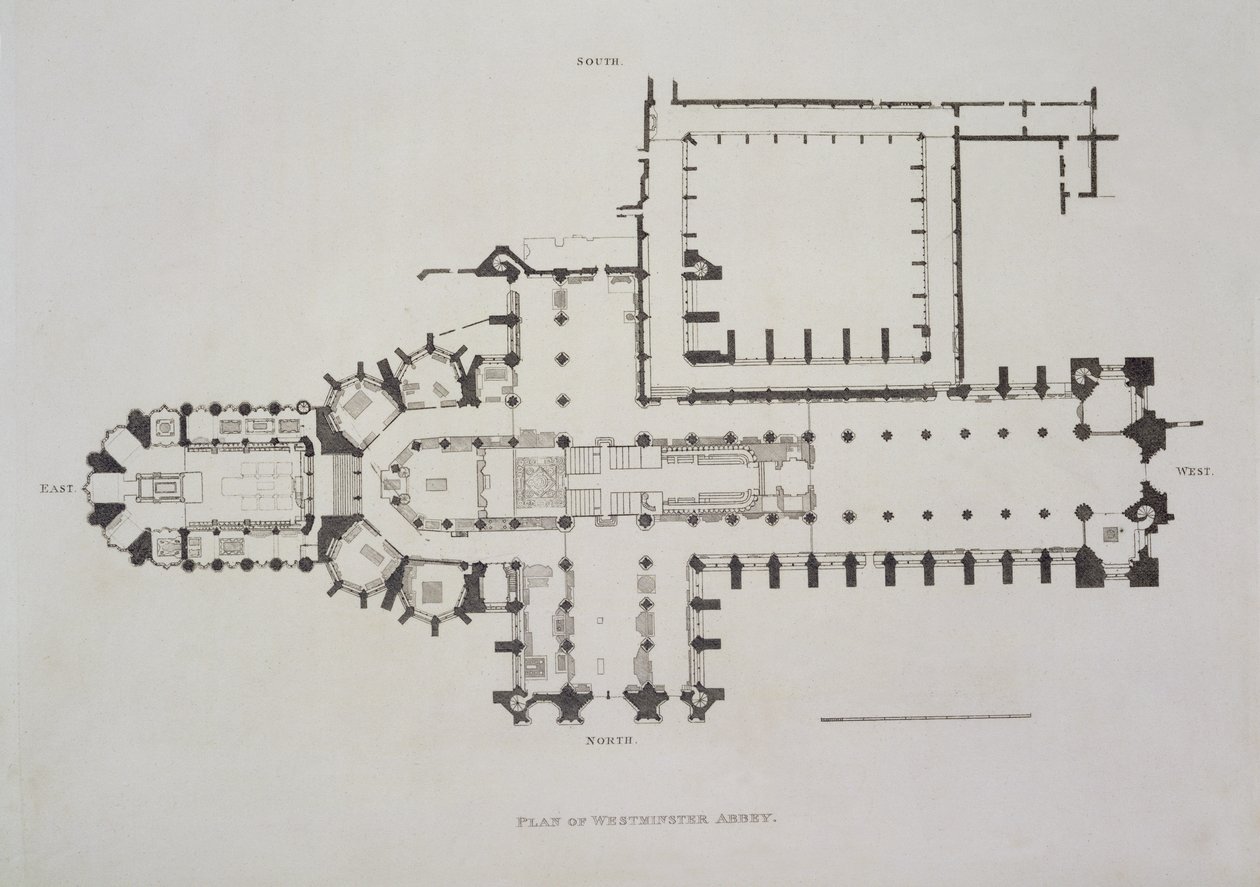 A Westminster Abbey terve, a Westminster Abbey 1. táblája, kocsma. Írta: Rudolph Ackermann (1764-1834) 1812 (akvatinta) alkotó: English School