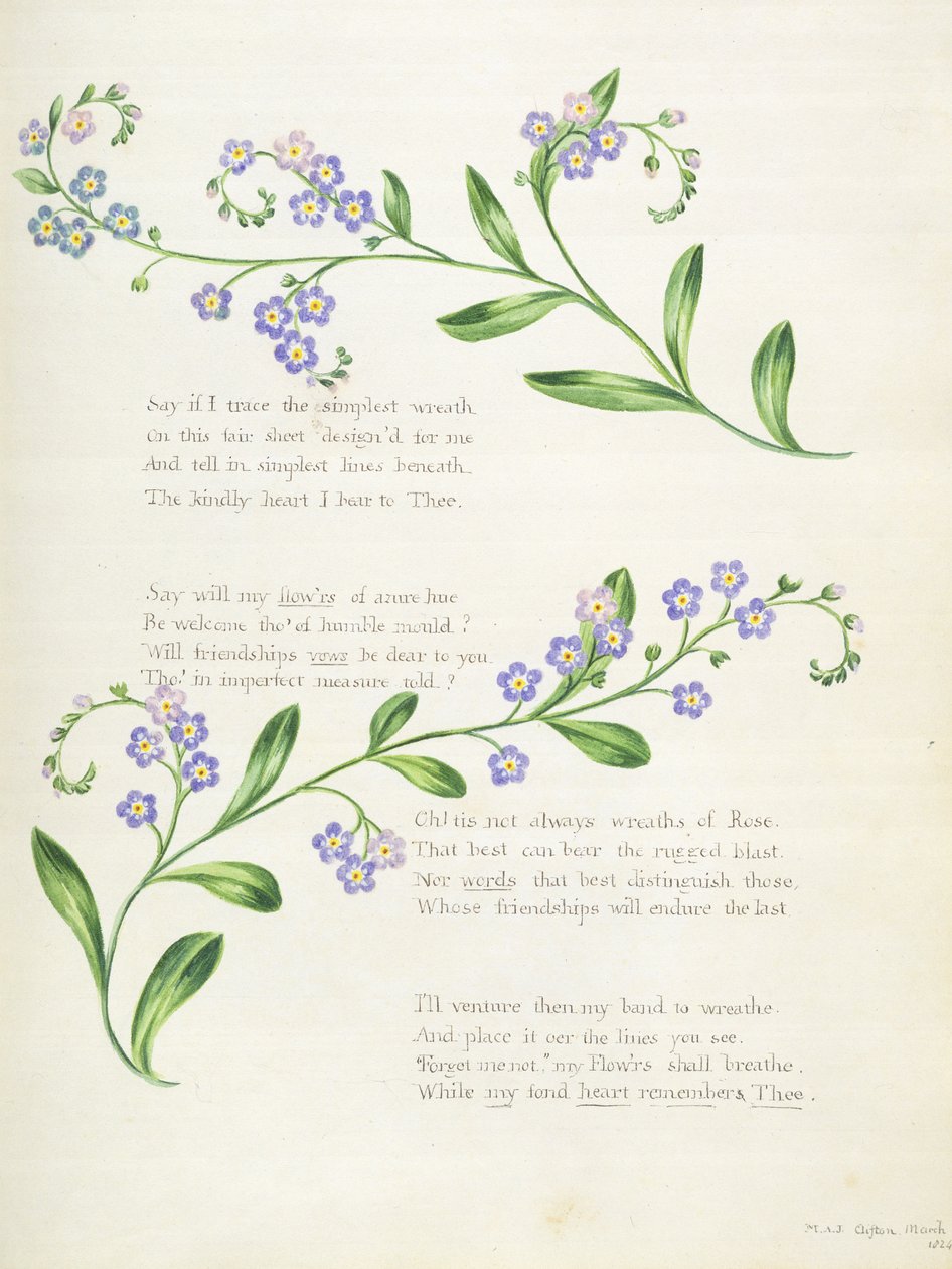 Költészet, „Versek, grafitrajzok és akvarellek albumából”, 1828 körül alkotó: English School