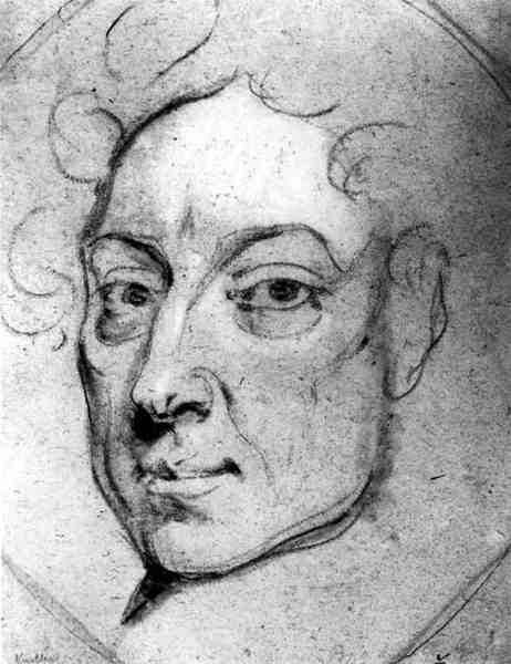Sándor pápa (1688-1744) portréja (szén papíron) alkotó: English School