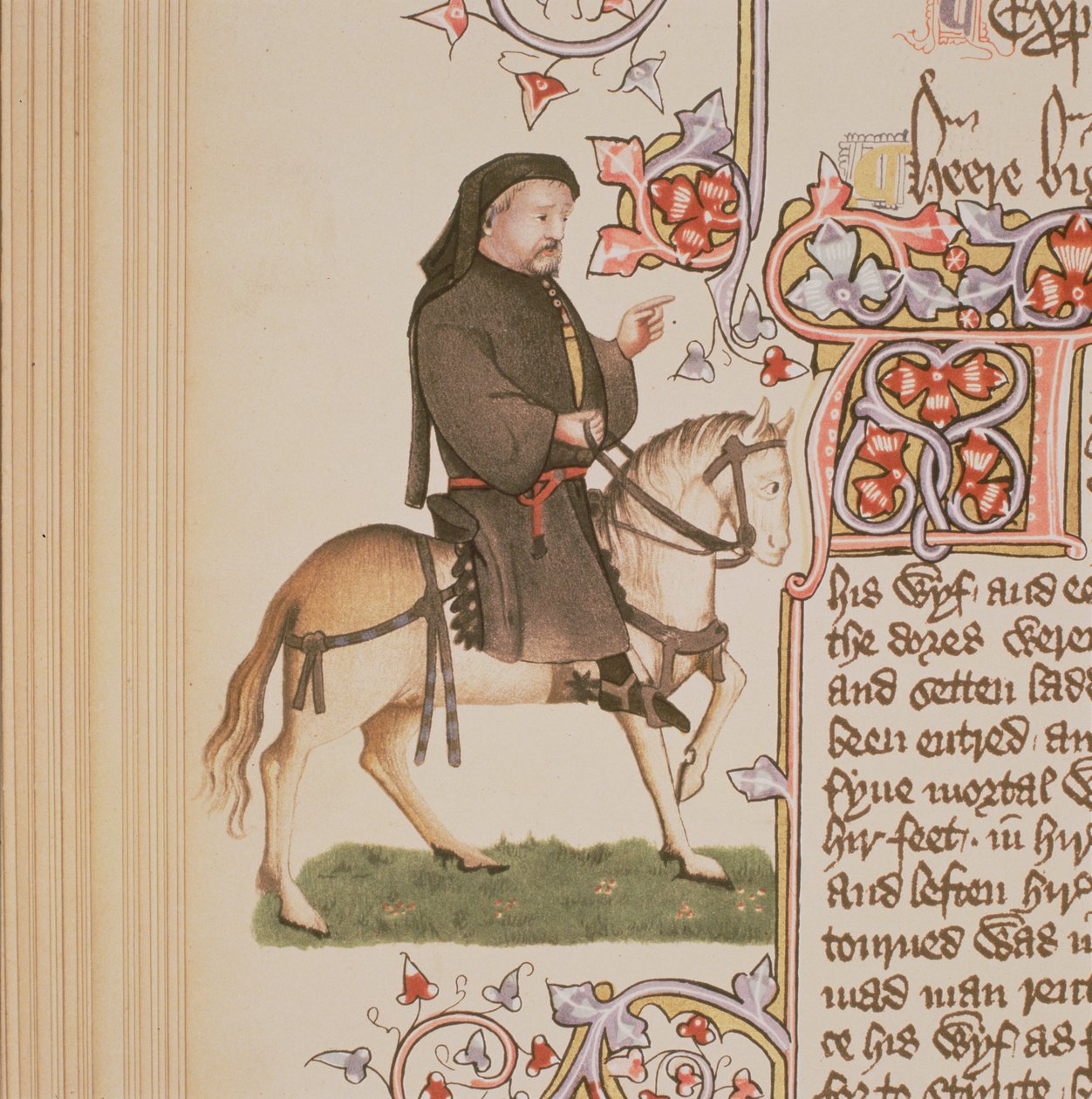 Chaucer portréja, Geoffrey Chaucer Canterbury meséiből (1342-1400 körül) Ellesmere-kézirat, fakszimile kiadás, 1911 alkotó: English School
