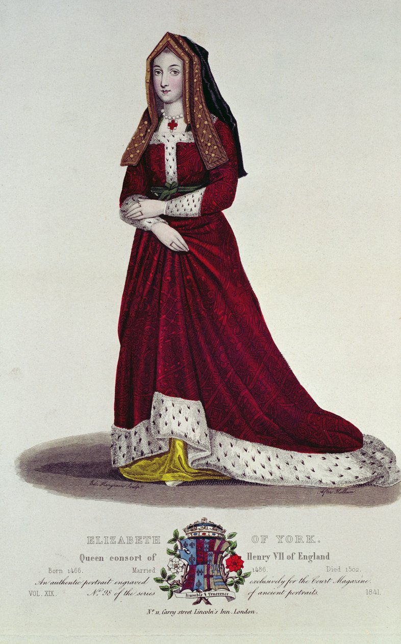 Yorki Erzsébet portréja, 1841 (színes metszet) alkotó: English School