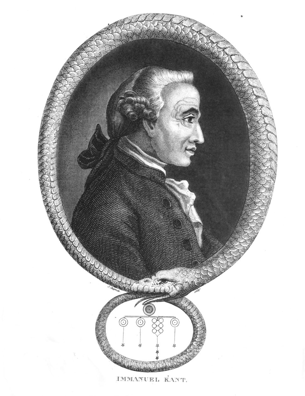 Immanuel Kant (1724-1804) portréja, J. Chapman metszete alkotó: English School