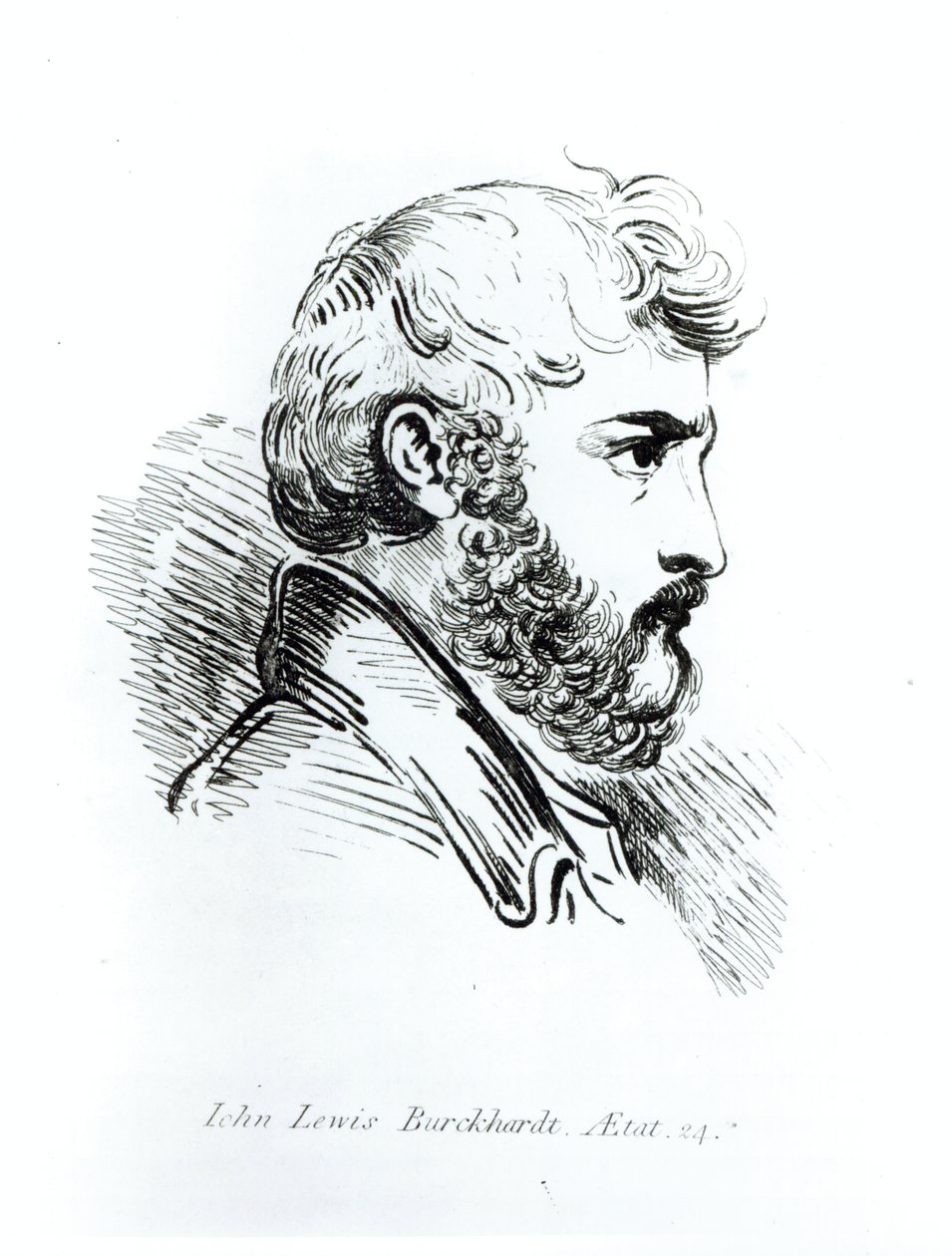 John Lewis Burckhardt (1784-1817) portréja 24 évesen (toll és tinta) alkotó: English School
