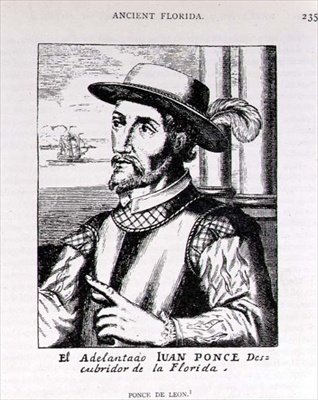 Juan Ponce de Leon (1460-1521) portréja, aki felfedezte Floridát, The Narrative and Critical History of America, szerkesztette Justin Winsor, London, 1886 alkotó: English School