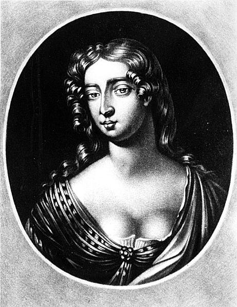 Madam Mary Davis portréja, Richard Earlom (1743-1822) metszete a Illustrious Characters in British History (mezzotinto) című kötetből. alkotó: English School