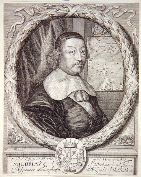 Mildmay Fane portréja, Christopher Saxton Anglia és Wales megyéinek atlaszából, P. Williamson metszet, 1662 alkotó: English School