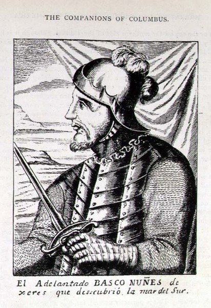 Pedro Nunes (1502-78) portréja Xerestől, aki felfedezte a Déli-tengert, The Narrative and Critical History of America, szerkesztette Jusing Winsor, London, 1886 alkotó: English School