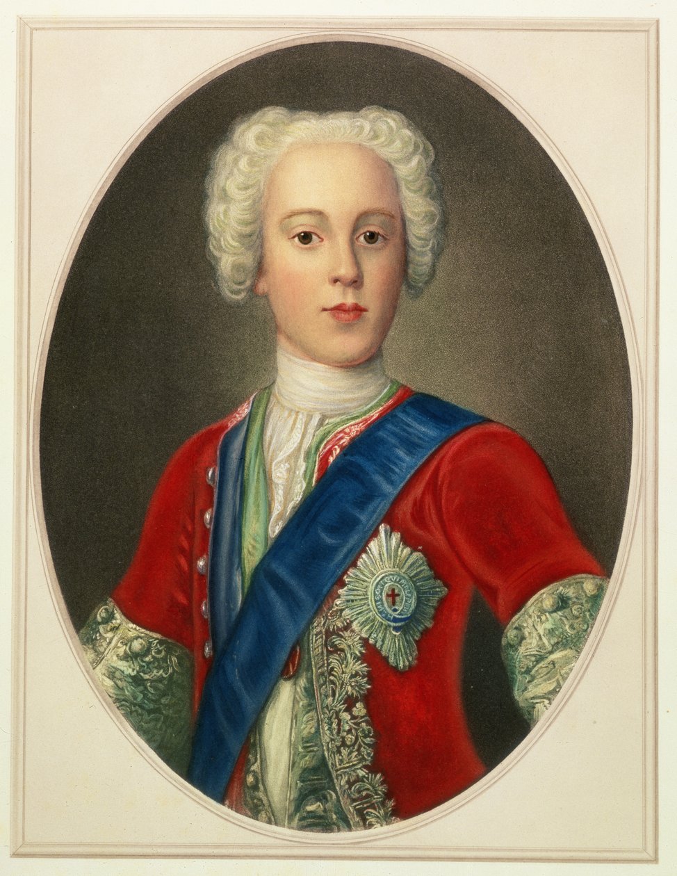 Charles Edward Lajos herceg portréja, Philip Casimir Stewart (1720-88), a fiatal színlelő vagy "Bonnie Prince Charlie" alkotó: English School