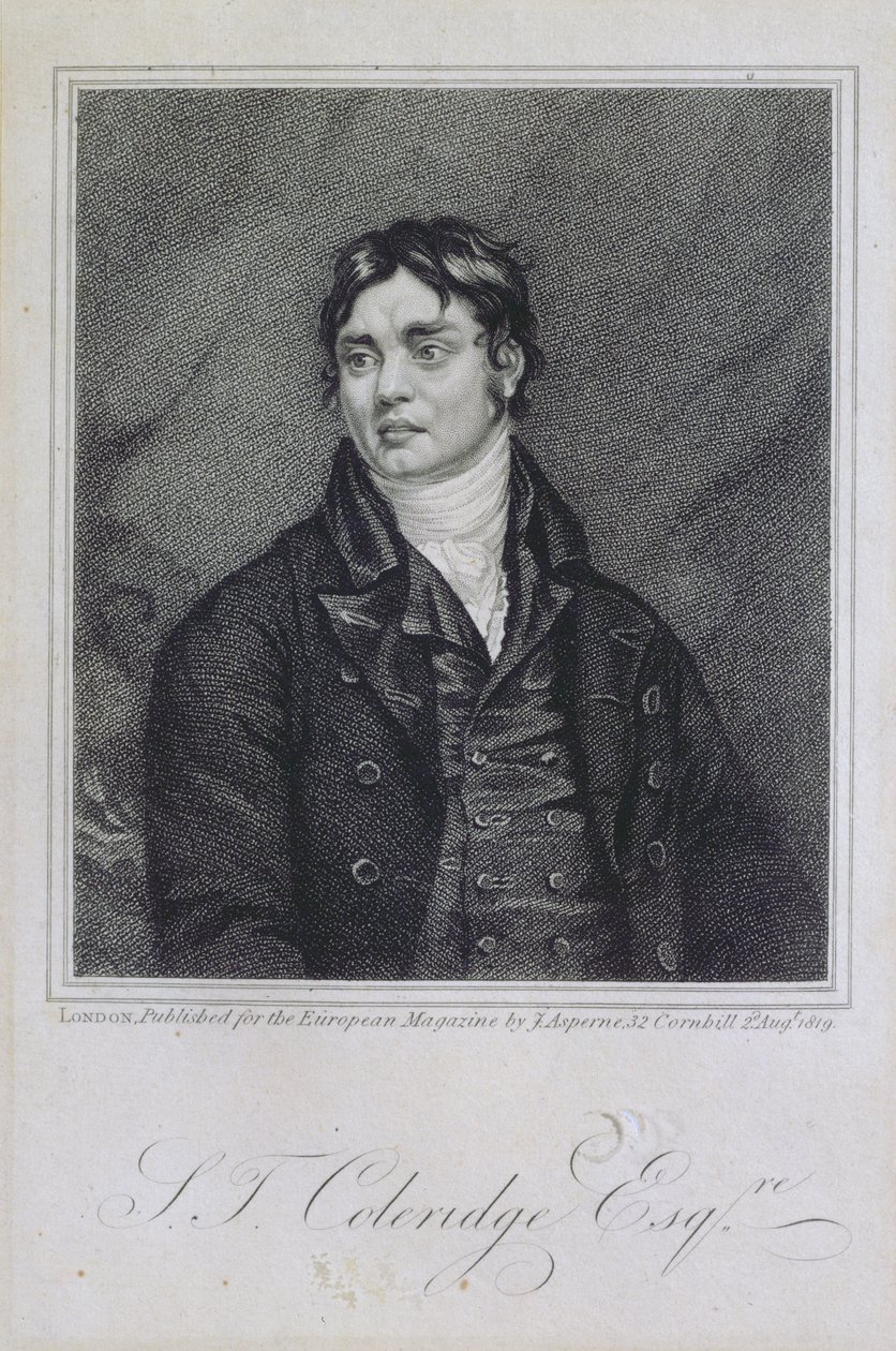 Samuel Taylor Coleridge (1772-1834) 1819-ben megjelent portréja alkotó: English School
