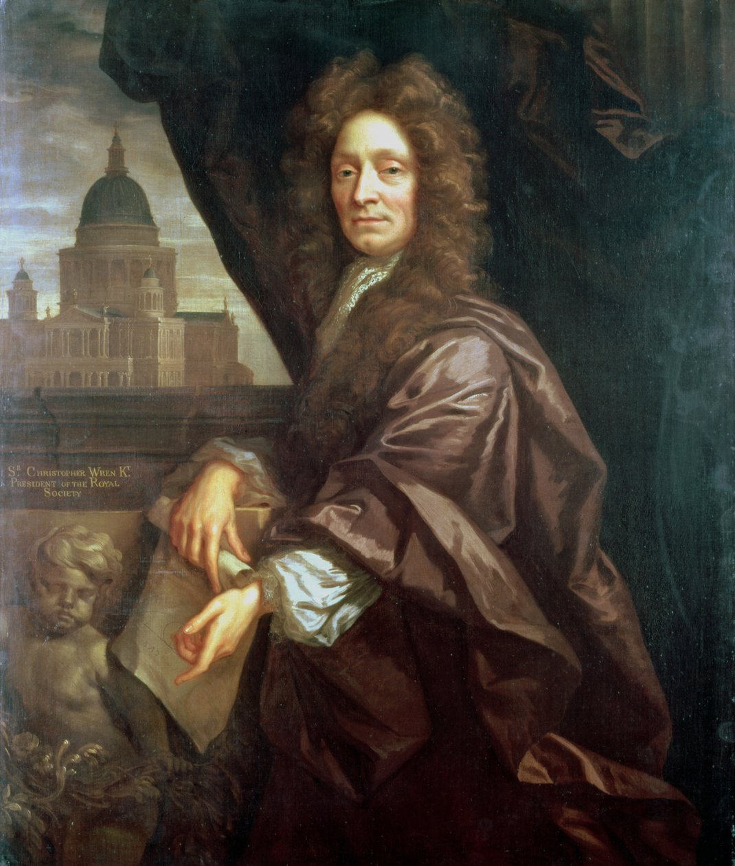 Sir Christopher Wren portréja alkotó: English School