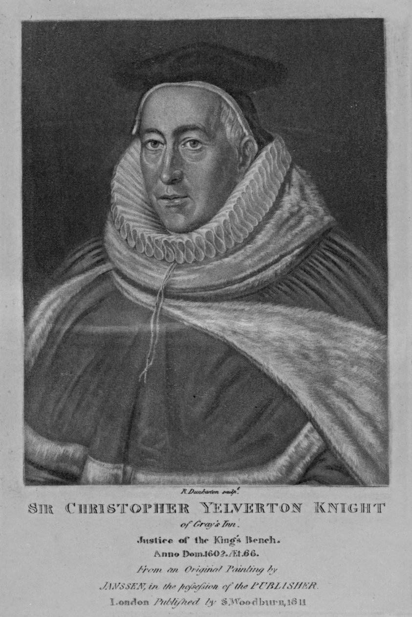 Sir Christopher Yelverton portréja a „Characters Illustrious in British Portraits”-ból, Richard Earlom és Charles Turner, 1815 alkotó: English School
