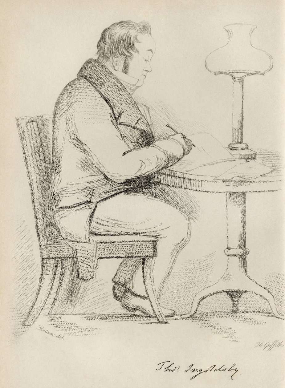 Thomas Ingoldsby portréja, Thomas Ingoldsby „The Ingoldsby legendái” című könyvéből, Richard Bentley und Son kiadója, 1887 alkotó: English School