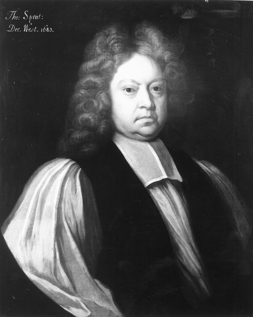 Thomas Sprat (1635-1713), Rochester püspökének és Westminster dékánjának portréja, 1683. dec. alkotó: English School